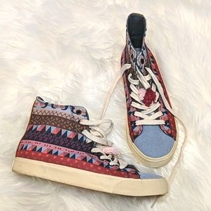 Inkaas hightop colorful sneakers. Women size 8